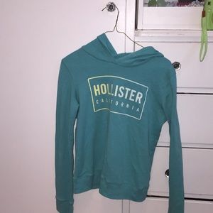 Hollister light blue pull over hoodie